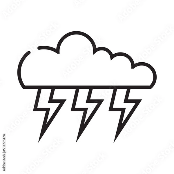 Fototapeta Storm icon with a line style that is suitable for your modern business