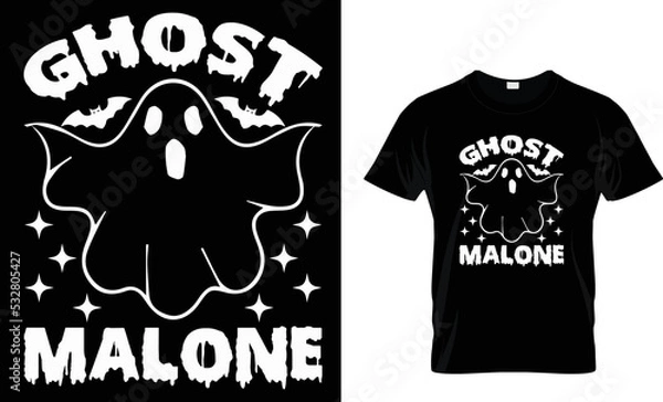 Obraz ghost Malone halloween t shirt design template