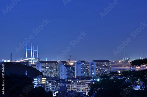 Fototapeta 横浜市本牧山頂公園の夜景
