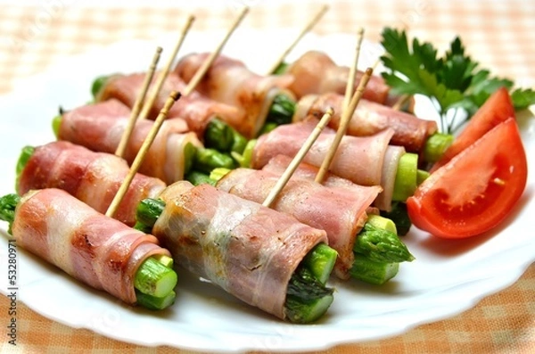 Obraz アスパラのベーコン巻き