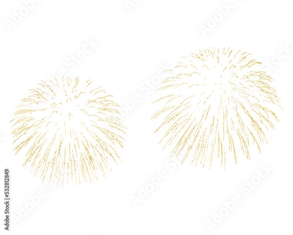 Obraz Golden firework texture, thin brush stroke lines. Isolated png illustration, transparent background. Design element for overlay, montage, collage. Happy new year concept.