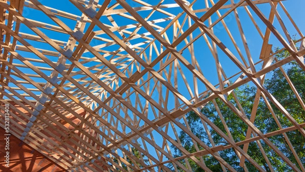 Obraz Pose charpente en bois