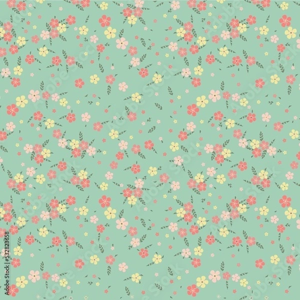 Fototapeta Floral Seamless Pattern Vector Illustration
