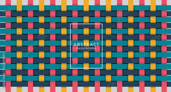 Fototapeta Vector Abstract colored weave lattice background