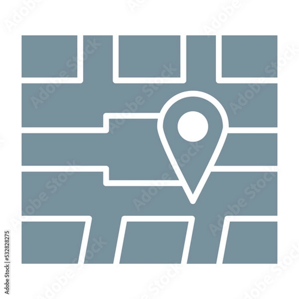 Fototapeta Map Location Multicolor Glyph Icon