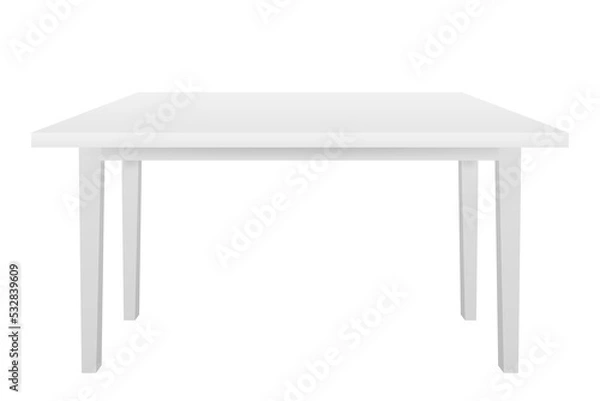 Fototapeta White Table, Platform, Stand. Template for Object Presentation.  stock illustration.
