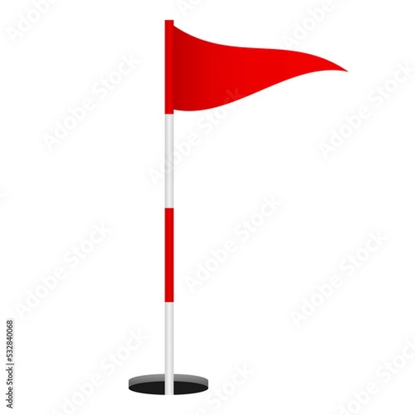 Obraz Red golf flag on white background.  stock illustration