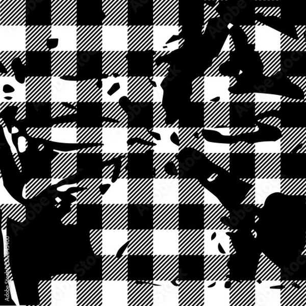 Fototapeta Grunge Plaid Vector Seamless Pattern