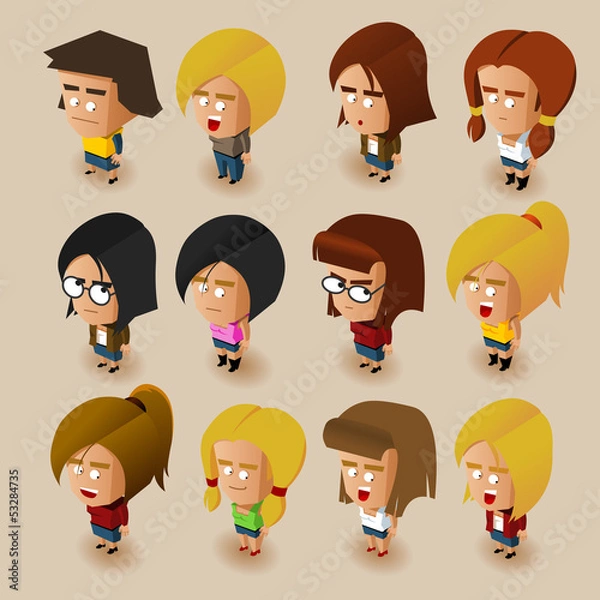 Fototapeta Women Isometric Set