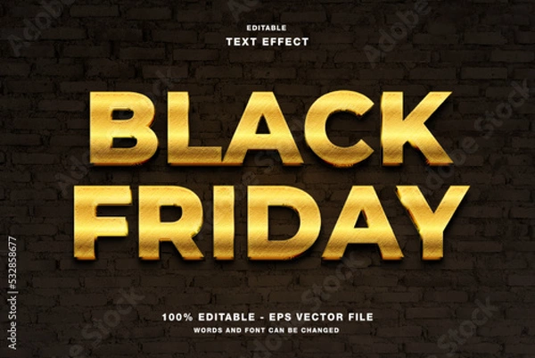 Fototapeta Black Friday 3d editable Text Effect