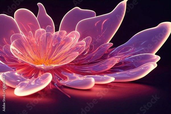 Obraz Colorful flower in Neon colors. Neon abstract background. Multicolor floral background. Neon flower backdrop