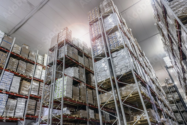 Obraz Cold storage, grocery warehouse for storing perishable meat, fish, vegetables products