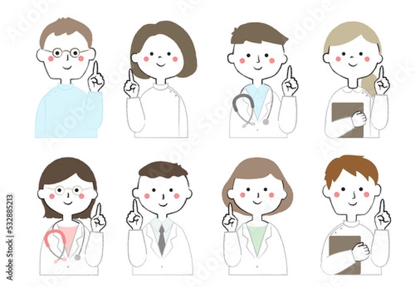 Fototapeta 医療従事者のアイコン　ポイント　注意　お知らせ