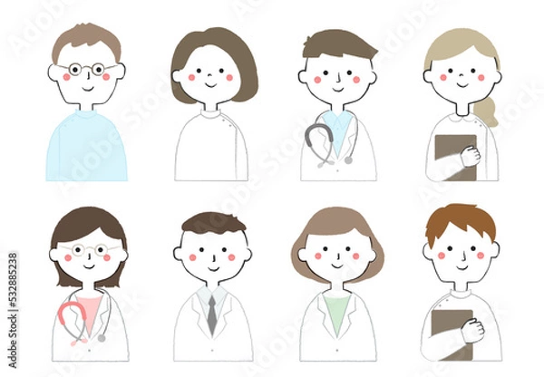 Fototapeta 医療従事者のアイコン　医者　看護師