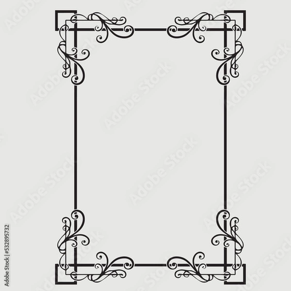 Fototapeta Frame, in the style of an ornament, Vector illustration eps 10, Art.