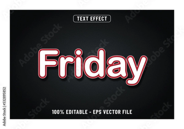 Fototapeta Friday 3d text effect Design