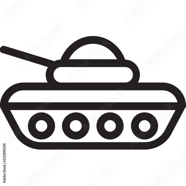 Fototapeta Battle Tank Vector Icon
