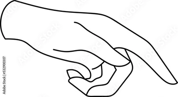 Obraz Minimal Hand Pointing Down Line Art