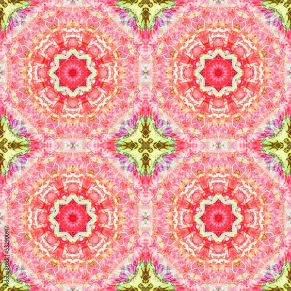 Obraz abstract geometric pattern, hand drawn artwork, watercolor on paper