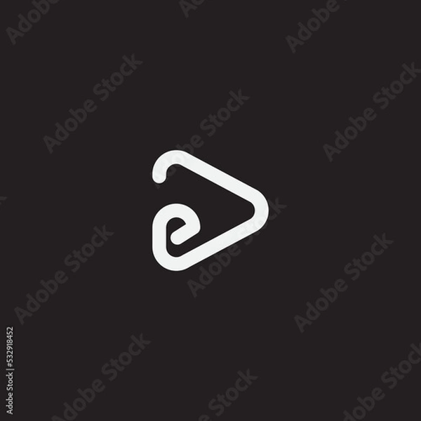Fototapeta EJ letter triangle monogram logo template.