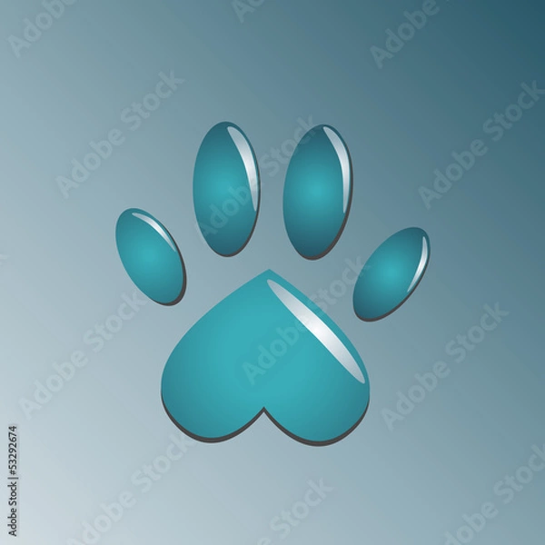 Obraz Water blue paw