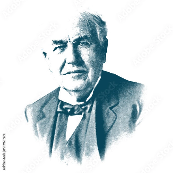 Obraz Thomas A. Edison, engraving illustration
