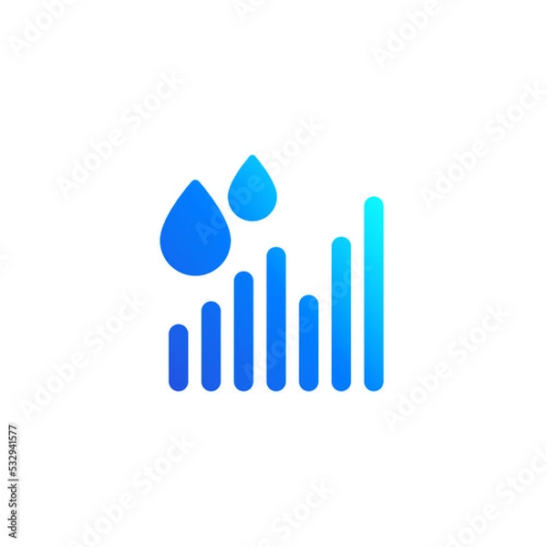 Fototapeta Rainfall graph icon on white