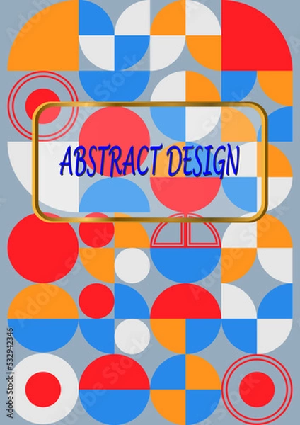 Obraz red blue orange and white geometric circle shape pattern