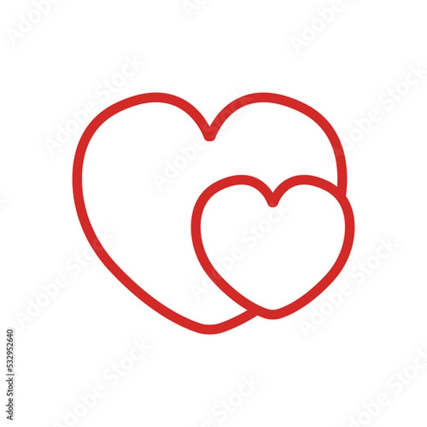 Fototapeta Heart line icon illustration. Simple design editable. Design vector