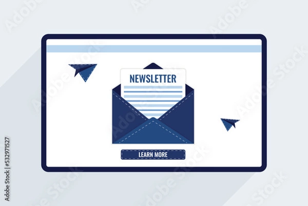 Fototapeta Newsletter on a tablet. Vector illustration