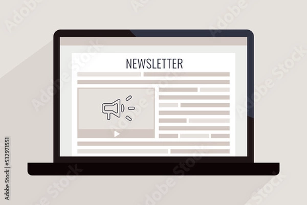 Fototapeta Newsletter in the computer. Vector illustration