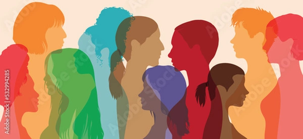 Fototapeta The community is a network of diverse cultures, based on racial equality. The premise is to build friendship and collaborations between multicultural women and girls.