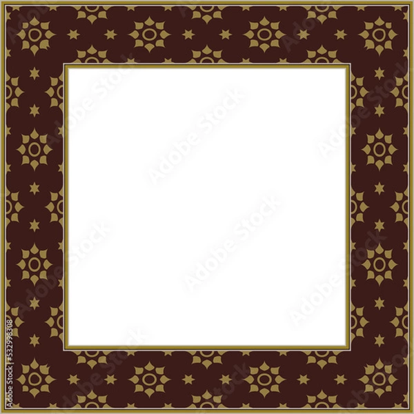 Fototapeta Vintage botanic garden retro pattern stylish square frame