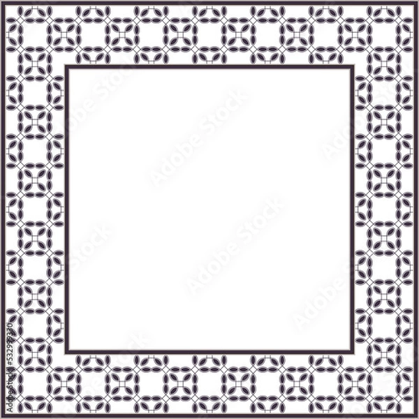 Fototapeta Vintage pattern stylish square frame curve cross line
