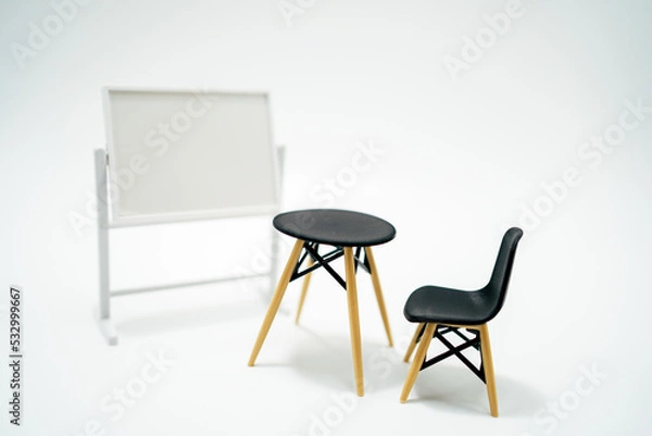 Fototapeta ホワイトボードと黒い家具