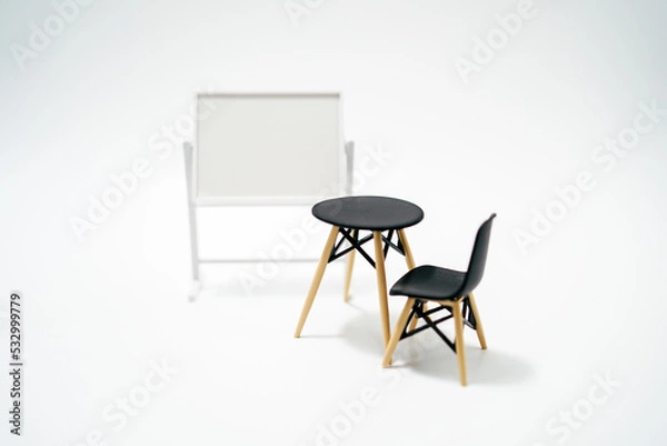 Fototapeta ホワイトボードと黒い家具