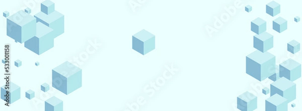 Fototapeta Gray Polygon Background Blue Vector. Geometric 3d Design. Grey Cubic Chaos Template. Simple Card. Blue-gray Model Cube.