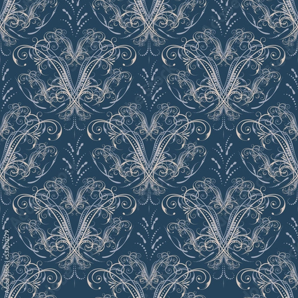 Fototapeta Luxury wallpaper. Seamless pattern bg. Classical luxury old fashioned damask ornament, royal victorian seamless texture for wallpapers, textile, wrapping. Exquisite floral baroque template.

