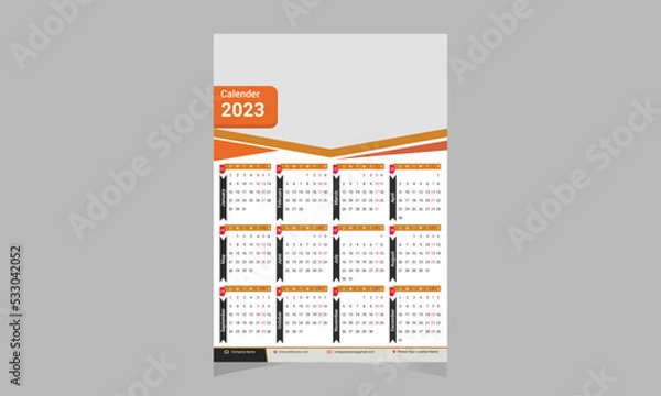 Fototapeta Wall Calendar Design Template 2023 