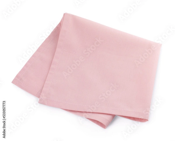 Fototapeta Fabric napkin for table setting on white background, top view