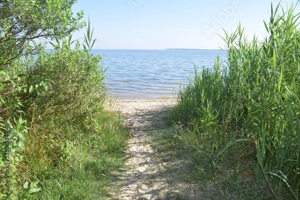 Obraz Beach sand walkway path water 