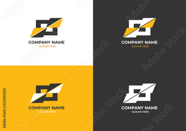 Obraz company arrow flat logo template