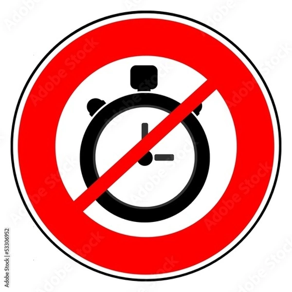 Fototapeta Chronomètre dans un panneau d'interdiction