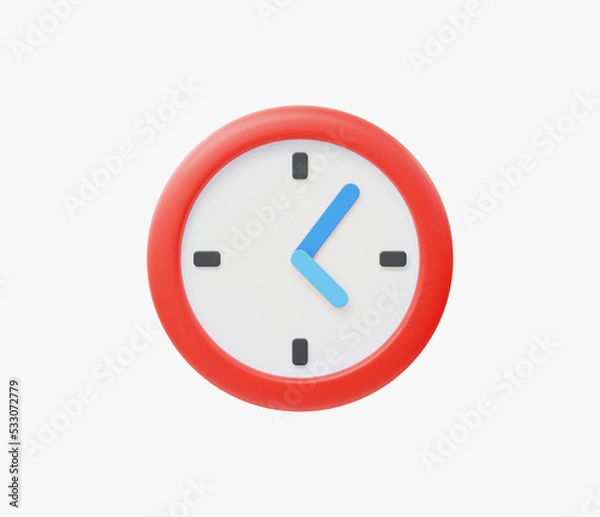 Fototapeta 3d Realistic Clock Icon vector illustration.
