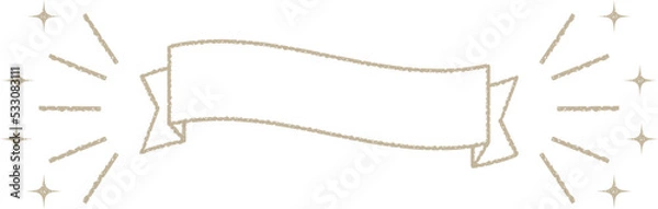 Fototapeta リボン　見出し　フレーム　枠　シンプル　星　輝く