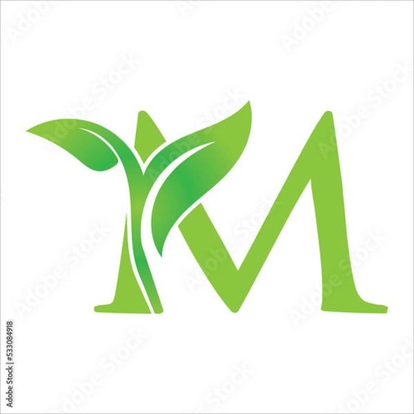 Obraz letter m leaf nature logo