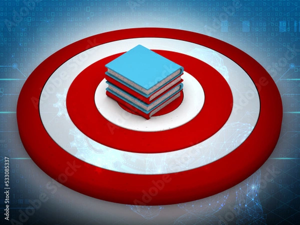 Fototapeta 3d rendering book on target 