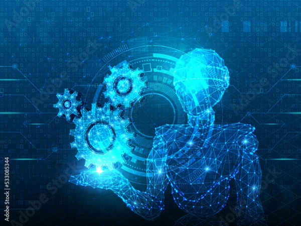Obraz 2d illustration Abstract futuristic electronic circuit technology background