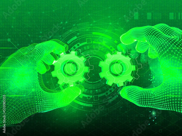 Obraz 2d illustration Abstract futuristic electronic circuit technology background