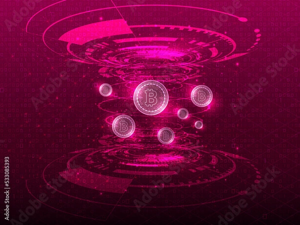 Obraz 2d illustration Abstract futuristic electronic circuit technology background
